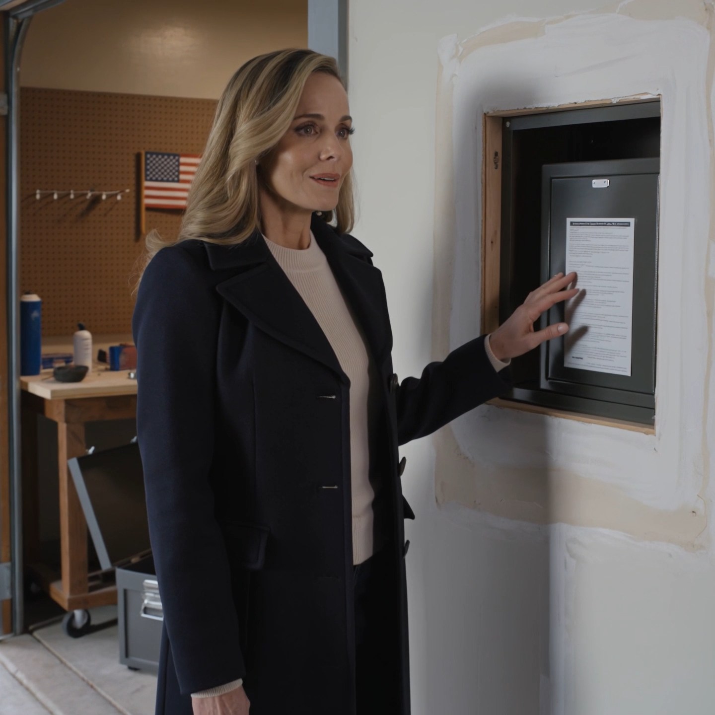 Nio månader efter att min man dog anställde jag en entreprenör för att kontrollera en konstig gaslukt som kom från garaget bakom hans gamla kontor. Jag satt fortfarande i kyrkan när min telefon började vibrera i mitt knä. I samma sekund som jag svarade var hans röst ostadig. “Du måste komma hem direkt,” sa han. “Jag hittade något dolt bakom väggen. Och du måste komma ensam.” När han drog tillbaka metallpanelen och jag såg vad som hade förseglats bakom den, blev jag helt stilla.