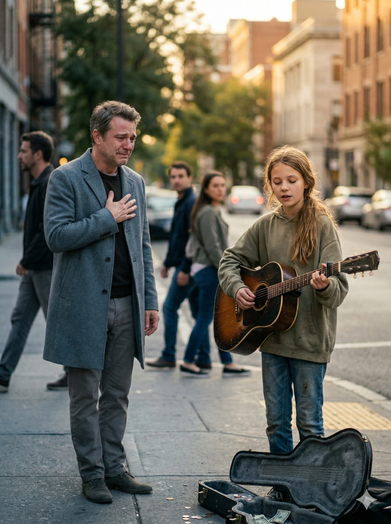 Podczas przechodzenia obok ulicznego śpiewaka, usłyszałem dokładnie tę piosenkę, którą moja zaginiona córka kiedyś uwielbiała — więc podszedłem bliżej… I to, co odkryłem, zmieniło wszystko