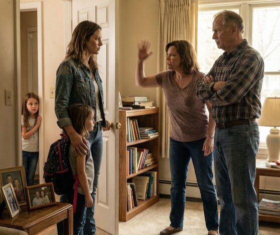 Hetki, jolloin äitini antoi minulle läimäyksen, huone hiljeni—paitsi kahdeksanvuotiaan tyttäreni huuto käytävässä. “Siirrä rahat nyt,” isäni sanoi kylmästi, tarttuen käteeni kuin en olisi mitään. Veri osui beigeen mattoon, kun he istuivat sohvallani kuin omistaisivat elämäni. Katsoin tytärtäni, täristen, ja kuiskasin itselleni, “Heillä ei ole aavistustakaan siitä, mitä aion tehdä seuraavaksi.”