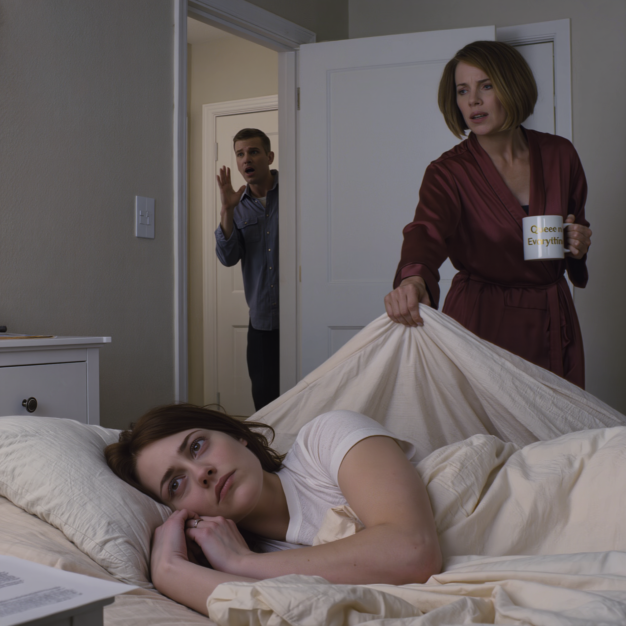 Kello on 7 aamulla ja olet vielä sängyssä. Nouse ja tee minulle aamiainen.