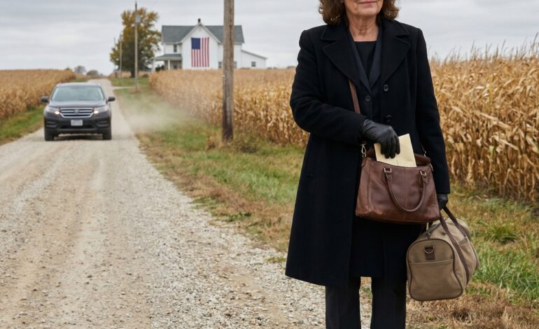 Sen jälkeen kun laskimme mieheni lepoon, poikani ajoi minut hiljaiseen tiehen kaupungin ulkopuolella ja sanoi: “Tämä on paikka, josta sinun tulee nousta. Talo ja liiketoiminta ovat nyt minun.” Seison pölyssä, pidellen laukkua, kun hän ajoi pois katsomatta taaksepäin. Ei puhelinta. Ei käteistä. Ja silloin tajusin—en ollut yksin. Olin vapaa… mutta hänellä ei ollut aavistustakaan siitä, mitä olin suunnitellut ennen kuin hänen isänsä kuoli…