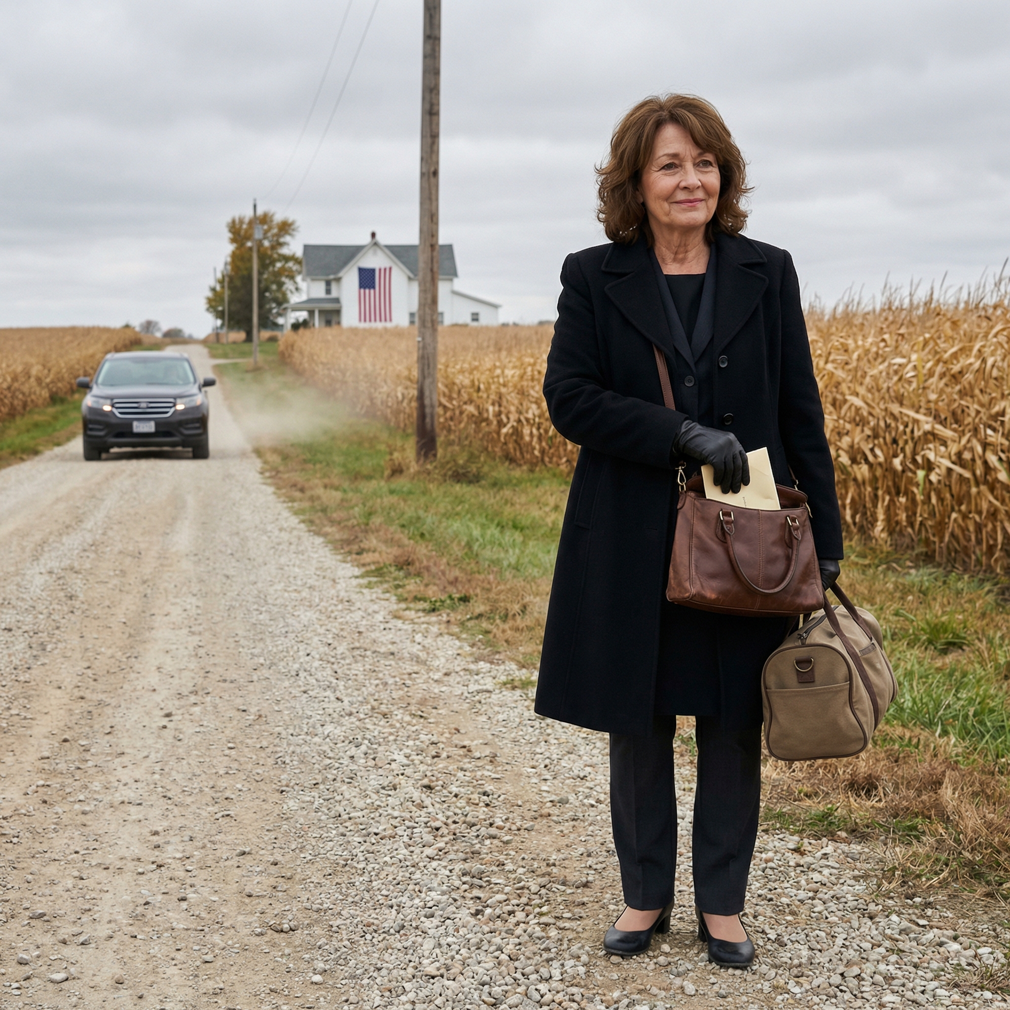 Sen jälkeen kun laskimme mieheni lepoon, poikani ajoi minut hiljaiseen tiehen kaupungin ulkopuolella ja sanoi: “Tämä on paikka, josta sinun tulee nousta. Talo ja liiketoiminta ovat nyt minun.” Seison pölyssä, pidellen laukkua, kun hän ajoi pois katsomatta taaksepäin. Ei puhelinta. Ei käteistä. Ja silloin tajusin—en ollut yksin. Olin vapaa… mutta hänellä ei ollut aavistustakaan siitä, mitä olin suunnitellut ennen kuin hänen isänsä kuoli…
