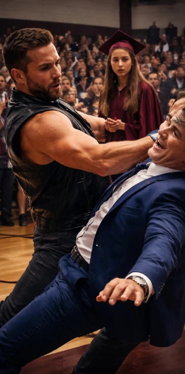 Rower, który przewrócił ojca na ziemię podczas ukończenia szkoły — i dlaczego sala zamilkła