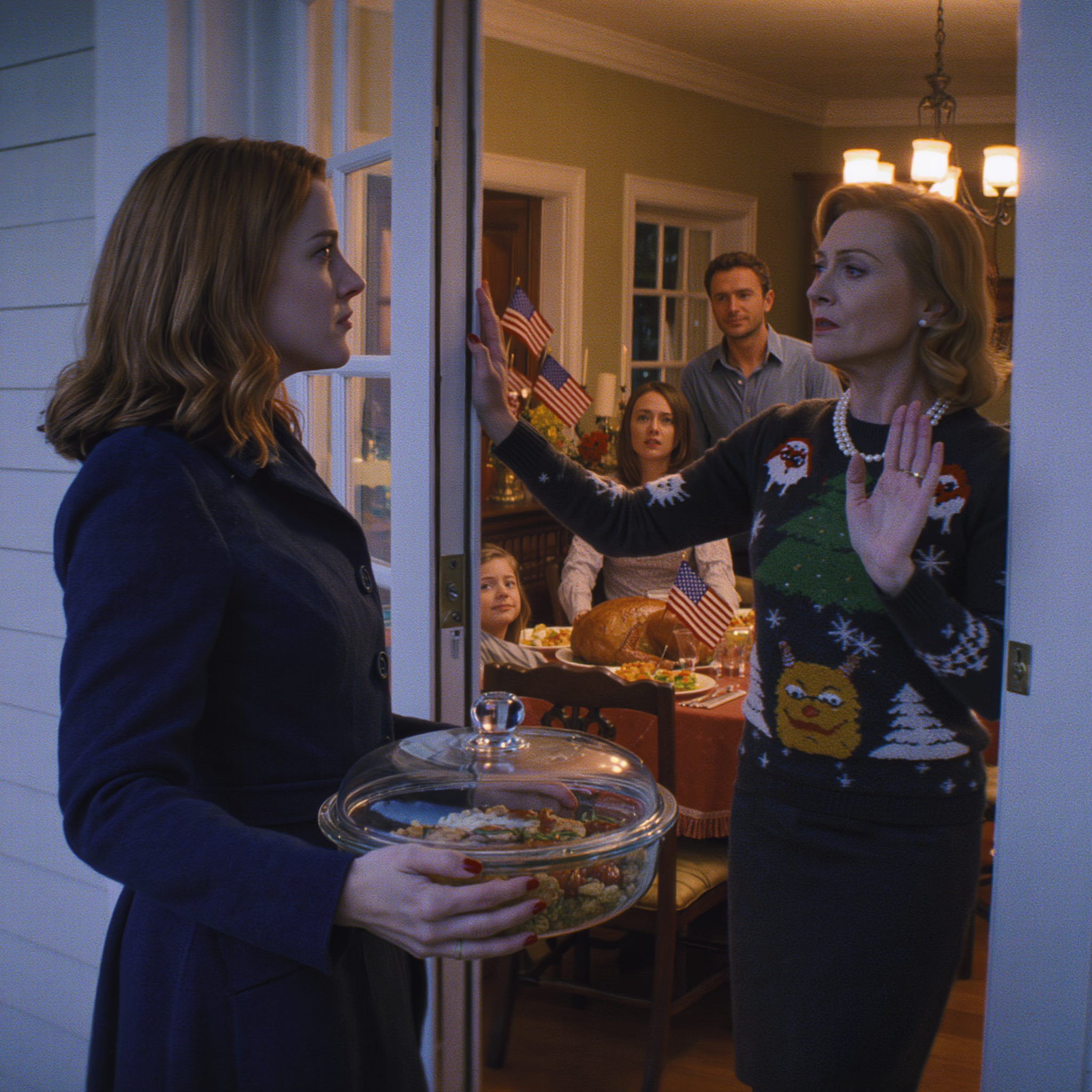 Minha mãe disse, “Você não estará no Dia de Ação de Graças este ano – o novo marido da sua irmã acha que você arruinaria o clima.” Não disse nada. Na manhã seguinte, quando ele apareceu no meu escritório e me viu… ele começou a gritar, porque…