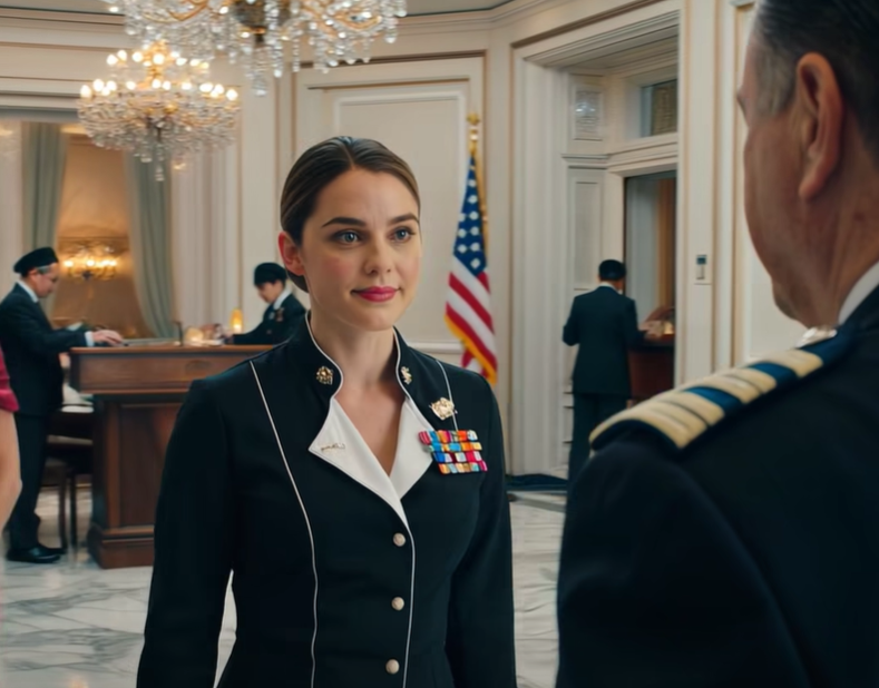 Minha irmã sorriu de canto ao meu uniforme de catering — Até que eu disse 3 palavras em francês ao general dos EUA