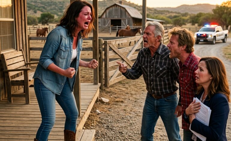 Mój tata zostawił mnie poza świętami Bożego Narodzenia, więc cicho kupiłem własną ranczo. Miesiące później pojawił się z moim bratem i agentem nieruchomości, aby sprzedać moją ziemię. Założyli, że jestem bezbronna, aż kamery, prawnik JAG i szeryf wszystko zmienili.