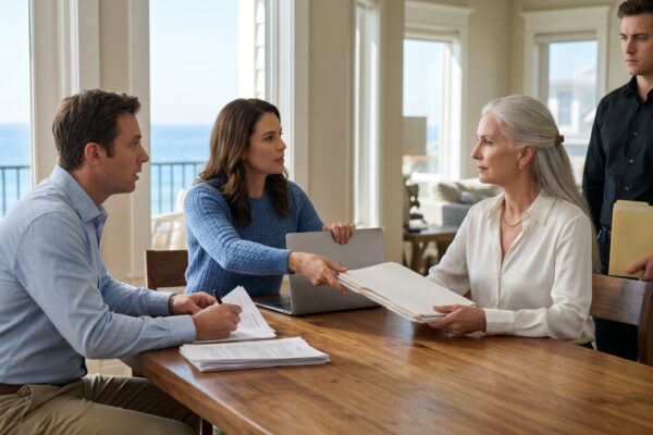 Hänen miehensä hautajaisten jälkeen 64-vuotias leski määrättiin omalta pojaltaan allekirjoittamaan 48 miljoonan dollarin perintö hänen kiiltävässä ruokapöydässään, mutta kun hän kieltäytyi ja hän tuli ottamaan talon väkisin, hän jäätyi ovelle nähdessään, kuka seisoi hänen vieressään.